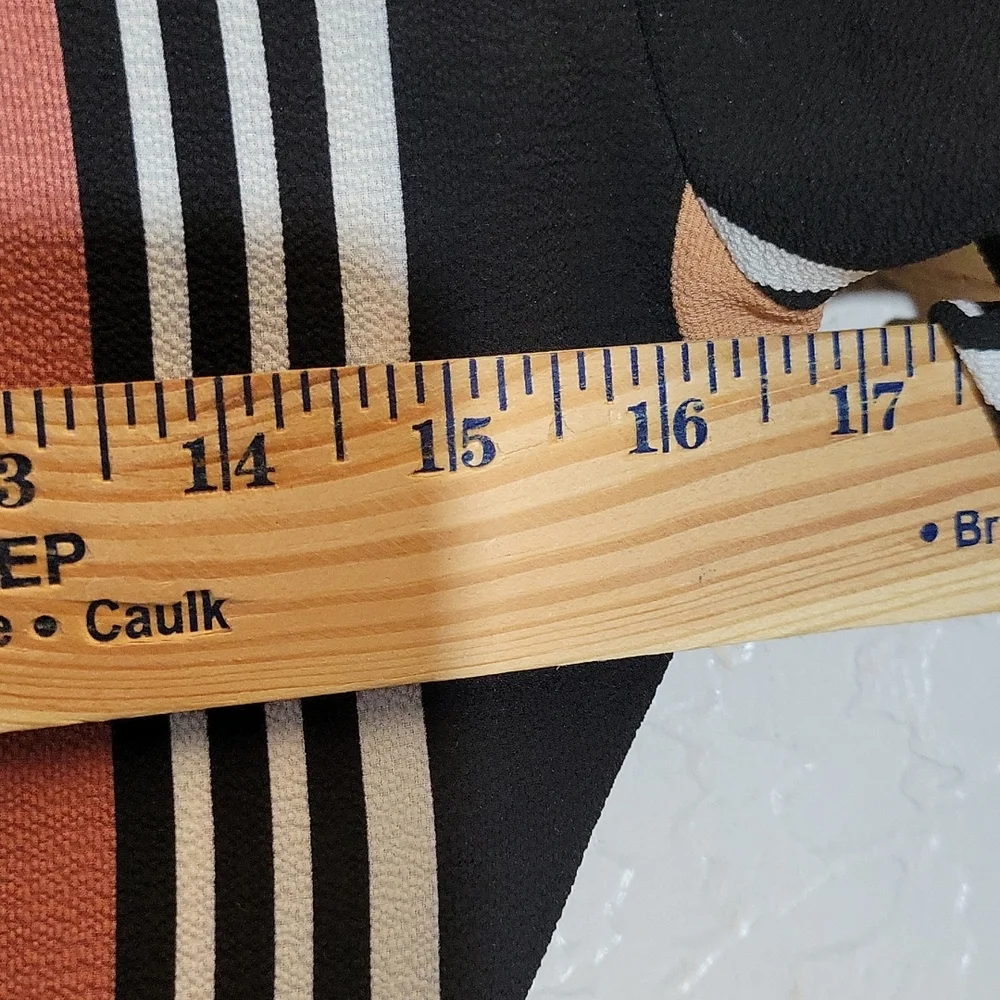 Striped Belted Shirt Dress Button Tab Roll Up Sleeves Small - Picture 7 of 11